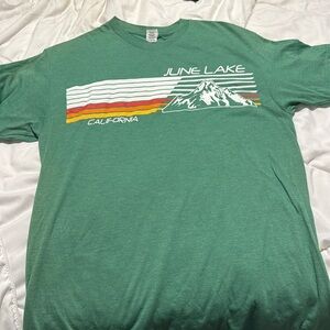 June Lake tee shirt. Green shirt.. in like new condition. Super cool shirt / MD